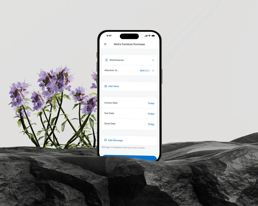 Zeller invoicing shown on a mobile phone